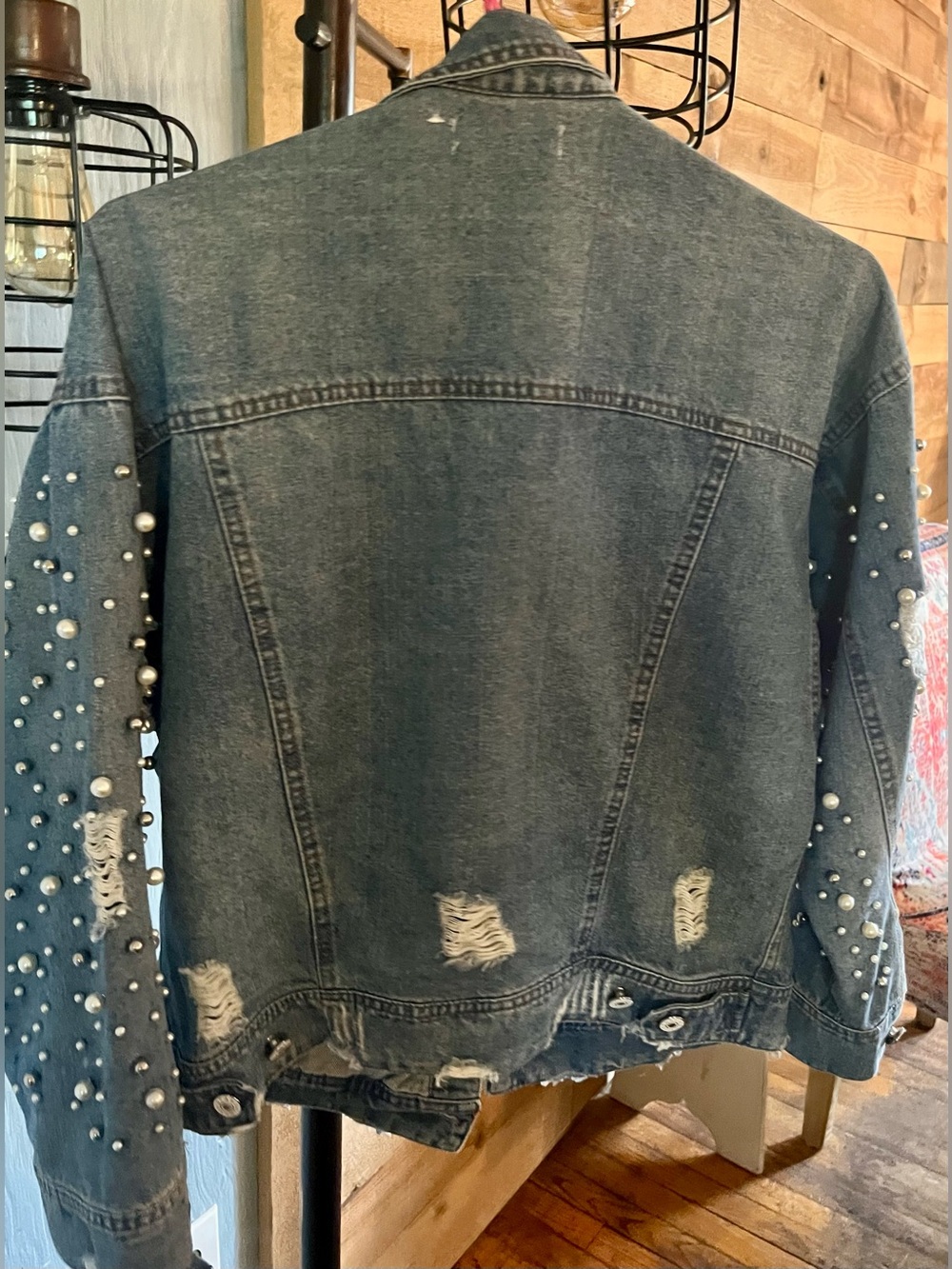 Elan Over-Sized Embellished Denim Jacket - Picture 4 of 10